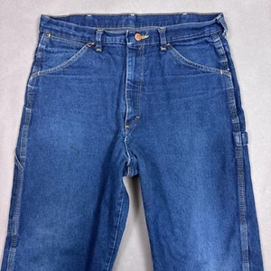 Vintage Big Ben Jeans Mens 34x30 Blue Carpenter Workwear Distressed Chore Barn - Picture 1 of 16