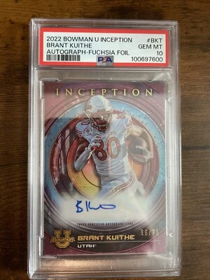 BRANT KUITHE 2022 Bowman U Inception Fuchsia Foil Auto 16/75 Pop 1 PSA 10! - Image 1 of 3