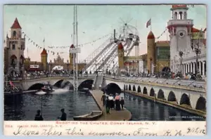 Postal de 1905 Shooting the CHUTES LUNA PARK CONEY ISLAND NUEVA YORK - Imagen 1 de 2