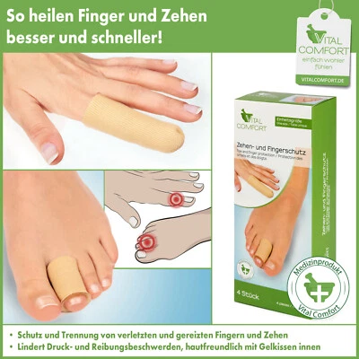 VITAL COMFORT 10 x Zehenschutz Fingerschutz 4-tlg. Zehentrenner Orthese Wiederverkäufer POSTEN