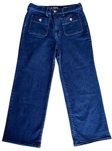 J. Crew Women's Sailor Slim Wide Leg Jeans Size 28 Dark Wash - Picture 1 of 6