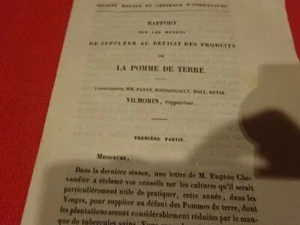 Rapport sur les moyens de suppléer au déficit des produits de la Pomme de terre. - Picture 1 of 2