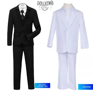 Boy Husky Suits Formal Black, White. Frist communion, Traje para niÑo WHOLESALE  - Picture 1 of 38