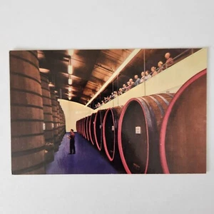 Paul Masson Winery Postcard Vintage Visitors Gallery Oak Redwood Vats Champagne - Picture 1 of 5