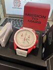 Omega X Swatch Mission To Mars Unisex Adults White Watch - So33r100