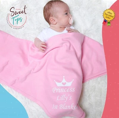 SWEET TOPS Babydecke 1. rosa personalisiert