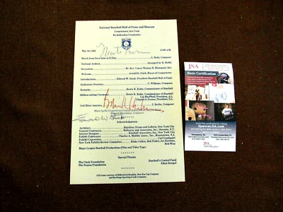 BOWIE K. KUHN ROBERT W. STACK MONTE IRVIN SIGNED AUTO VINTAGE HOF FLYER JSA - Image 1 of 3