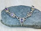925 Silver Necklace with Purple Gemstones