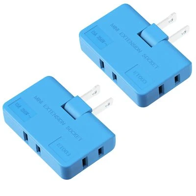 2 Pack 3-Way Flat Wall Plug Adapter AC Outlet Extender 2-Prong Swivel Wall Tap - Image 1 of 4