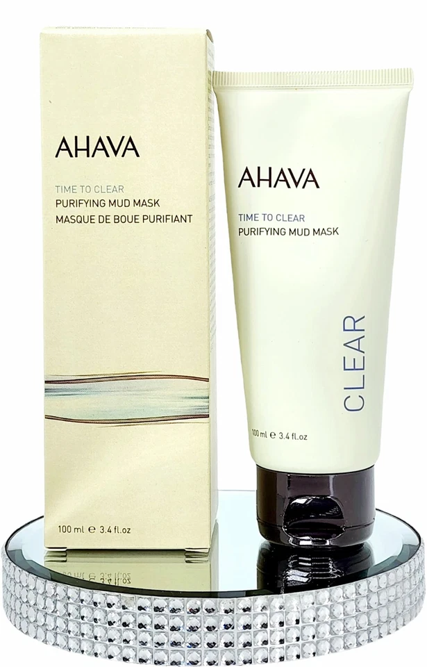AHAVA Purifying Mud Mask Active Deadsea Minerals Time To Clear 3.4 oz Face Mask