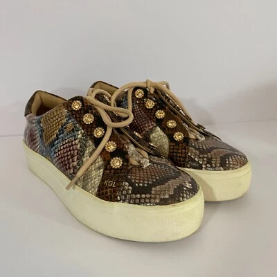 Kurt Geiger Multicolor Snake Print Platform Sneakers Womens 38 US 7.5 Jeweled - Image 1 of 4