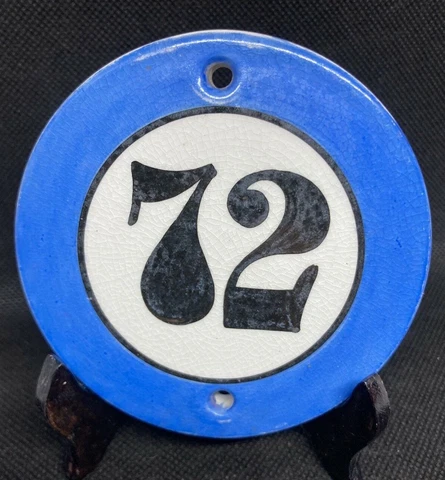 Art Deco Maltese Rustic Porta Door Nr.72 Home House Street Porcelain Number Sign Cover