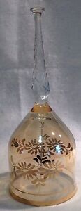 Vintage Lead Glass Crystal 9" Hungarian Bell Gold Trim Hungary