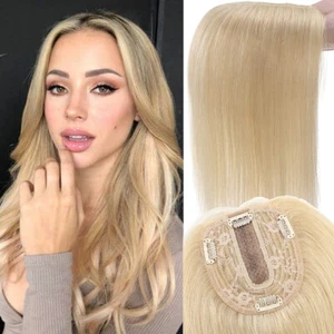 Damen Topper Haarteil Pony Clip in 100 % Echthaar Toupee Perücken Abdeckung Haarausfall - Bild 1 von 99