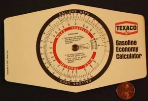 1974 Texaco Gas & Oil Gasoline Economy Calculator mileage wheel bi-fold chart--- - Picture 1 of 1