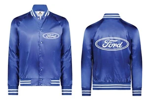 FORD MOTORS logo satin jacket, FRONT AND BACK PRINTED, BRAND NEW, size large - Picture 1 of 1