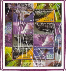 Postage Stamps Minerals Indonesia 1804 Sheetlet IN Folder (MNH) - Picture 1 of 2