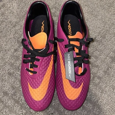 Botín de fútbol Niki Hypervenom Phelon para mujer talla 7 púrpura con naranja #599077-585 Foto 1 de 4