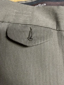 Perry Ellis Pleated Brown Pinstriped Dress Pants Mens 36x30 Poly blend slacks - Picture 1 of 11