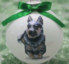 D036 Hand-made Christmas Ornament - Australian Cattle Dog Blue Heeler - laying