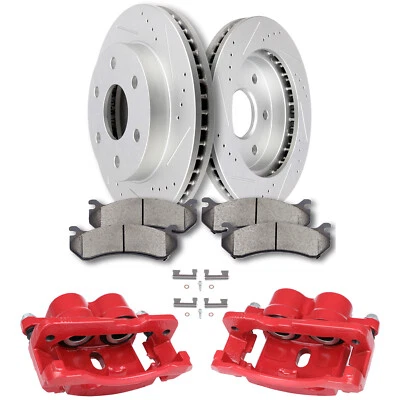 Fits for Cadillac Escalade ESV EXT Brake Calipers Front Rotors And Ceramic Pads Foto 1 de 4
