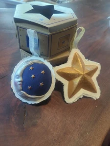 Decorazione natalizia vintage '95 Hill Design stella brillante luna arte carta colata a mano - Foto 1 di 6