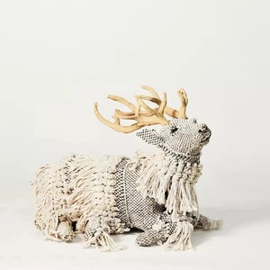 [£88] Moroccan Masquerade Sitting Shaggy Stag Handmade- India (40x20x20cm) - Picture 1 of 2