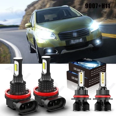 For Suzuki SX4 2007-2013 High&Low Beam LED Headlight Fog Light Bulbs white - Image 1 of 4