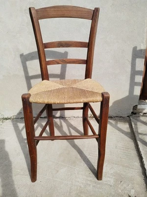 Sedie In Legno Con Seduta In Paglia Intrecciata ( 5 Disponibili) - Immagine 1 di 4