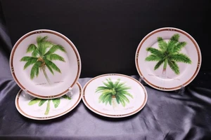 Florida Marketplace 4 Palm Island Salad Plate (s) Tropical Palm Trees - Picture 1 of 6