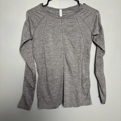 Camisa Top Para Mujer Athleta Gris Manga Larga Entrenamiento Correr Extra Pequeña  Foto 1 de 4