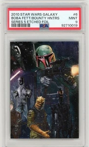 2010 Topps Star Wars Galaxy 5 ETCHED FOIL #6 BOBA FETT/BOUNTY HUNTERS PSA 9 MINT - Picture 1 of 2