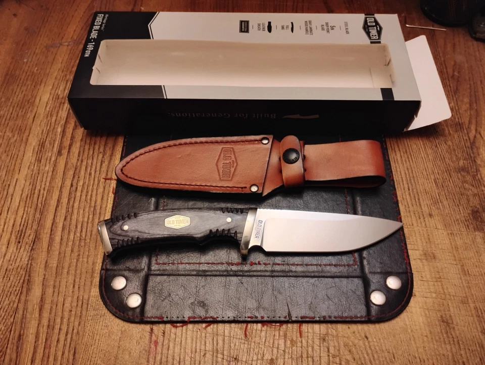 Нож с фиксированным лезвием Schrade Heritage 5,0 дюйма лезвие D2 деревянная ручка кожаные ножны  - Изображение 1 из 3