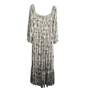 Baltic Born Smocked Floral Tiered Maxi Dress Size 1XL Fall Wedding Guest - Picture 1 of 13