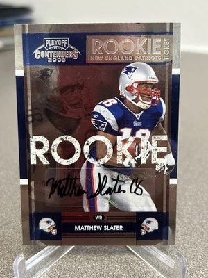 2008 Donruss Playoff Contenders Matthew Slater #213 RC Rookie Ticket Auto - Image 1 of 3