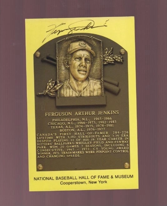 Fergie Jenkins  Signed & Autograph Hall of Fame Postcard - Image 1 of 1