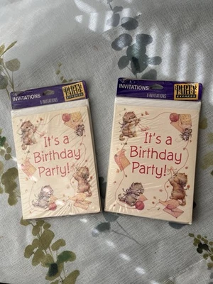 Paper Art Kitten And Mouse Vintage Birthday Party Invitations 2 Packs of 8 - Image 1 of 4