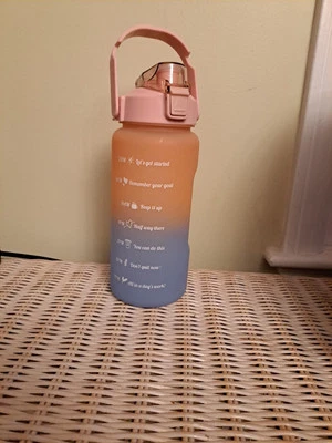  水壶 - Motivational 42 盎司橙色/浅蓝色 — 第 1/4 张图片