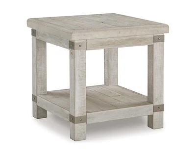 Mesa auxiliar informal Carynhurst Signature Design by Ashley blanca gris lavado Foto 1 de 4