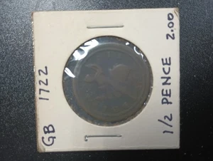 Lot of Four British Half-Pennies, 1722-1806 - Picture 1 of 8