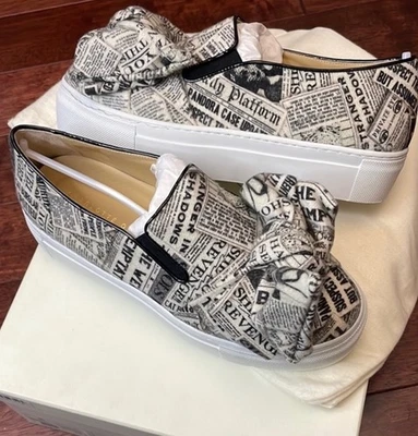 NUEVO EN CAJA Zapatillas Charlotte Olympia Gazette Alex Estampadas Lana y Cuero Plataforma 38.5 Foto 1 de 4