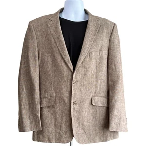 Abrigo deportivo Joseph Abboud para hombre 100 % lino beige talla 42 regular boda - Imagen 1 de 6