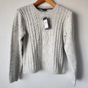 Tommy Hilfiger Big Girls Cable Knit Sweater Heather Gray Size XL 16 NEW youth - Picture 1 of 8