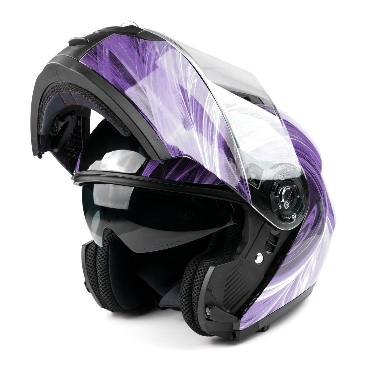 Cascos Infantiles Moto Casco Shaft Moto Gato Negro Morado Mujer
