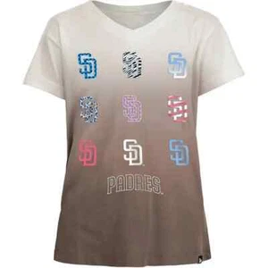 New Era Youth Girls San Diego Padres Tshirt, Brown/White, SZ 14/16 - Picture 1 of 1