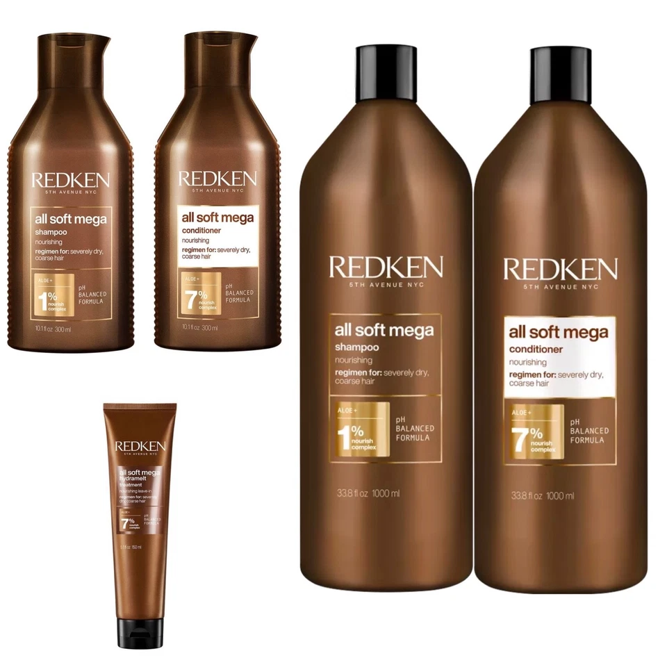 Redken All Soft Mega Shampoo,Conditioner,Treatment 300ml-1000ml Options - Image 1 of 1