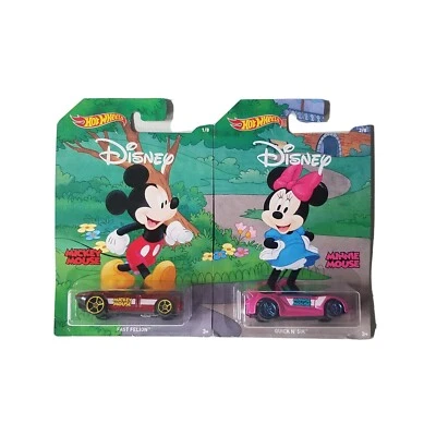 Lot Of 2 -- DISNEY Hot Wheels 2017 -- Mickey Mouse & Minnie Mouse -- 1/8 & 2/8 - Image 1 of 4