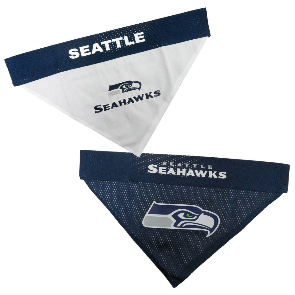 NFL SEATTLE SEAHAWKS REVERSIBLE PET BANDANA for DOGS & CATS (2 SIZES) - Image 1 of 1
