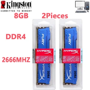 HyperX FURY DDR4 16GB 2666 PC4-21300 Desktop RAM Memory DIMM 288pin 1.2V 2X8GB - Picture 1 of 11