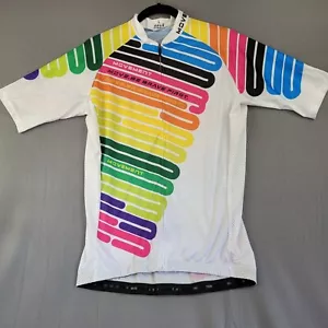 NUEVO CON ETIQUETAS - Jersey de Ciclismo Colores Arco Iris Brillante 3 Bolsillos Reflector Unisex Talla Pequeña - Imagen 1 de 5